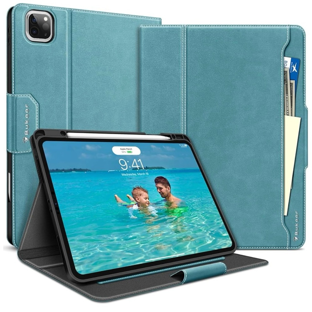 BuKoor Ipad Pro 12.9 inch Case 6th/5th/4th/3rd Gen. Magnetic Clasp Cover - Green